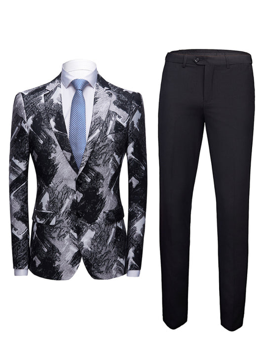 Men's Slim Fit Business Two Piece Suit - FashionistaDeal