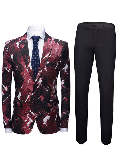 Men's Slim Fit Business Two Piece Suit - FashionistaDeal