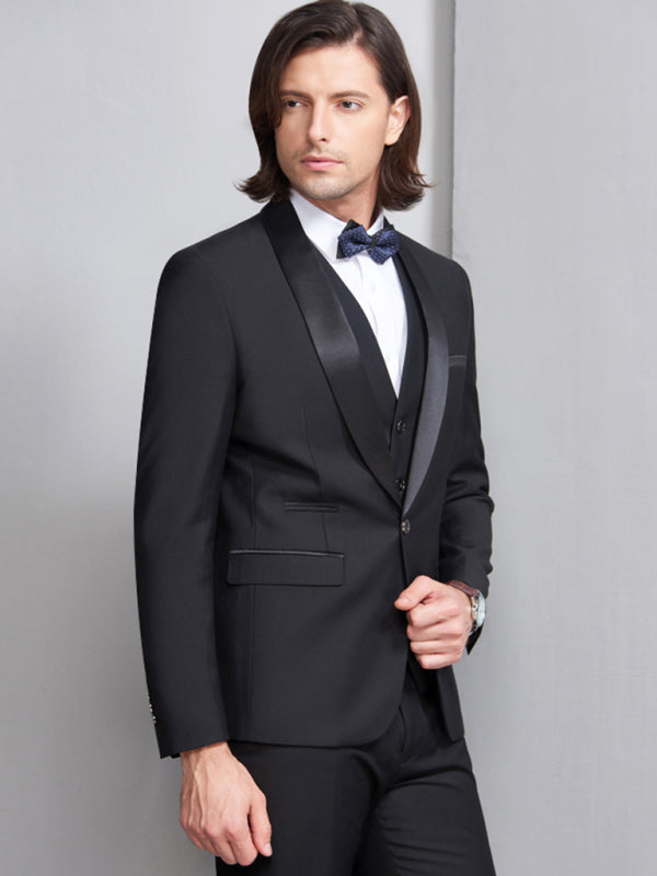 Men's Slim Business Three Piece Suit - FashionistaDeal