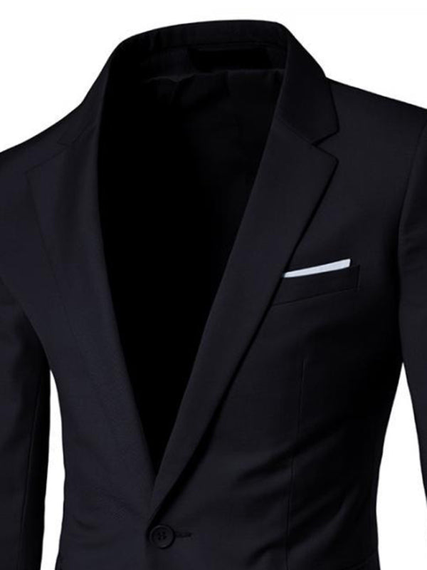 Men's Business Slim Suit Jacket Single Suit - FashionistaDeal