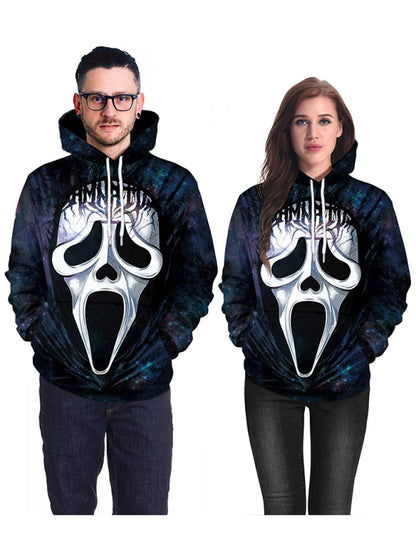 halloween street hoodie 3d horror mask avatar print for men's @ women's - FashionistaDeal