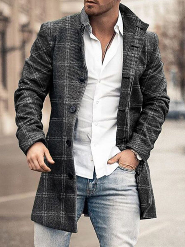 Men's Plaid Classic Overcoat - FashionistaDeal