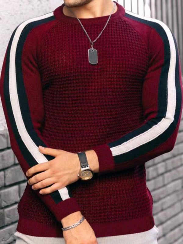 Men's Legend Stripe Sleeve Waffle Knit T-shirt - FashionistaDeal