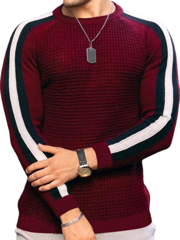 Men's Legend Stripe Sleeve Waffle Knit T-shirt - FashionistaDeal