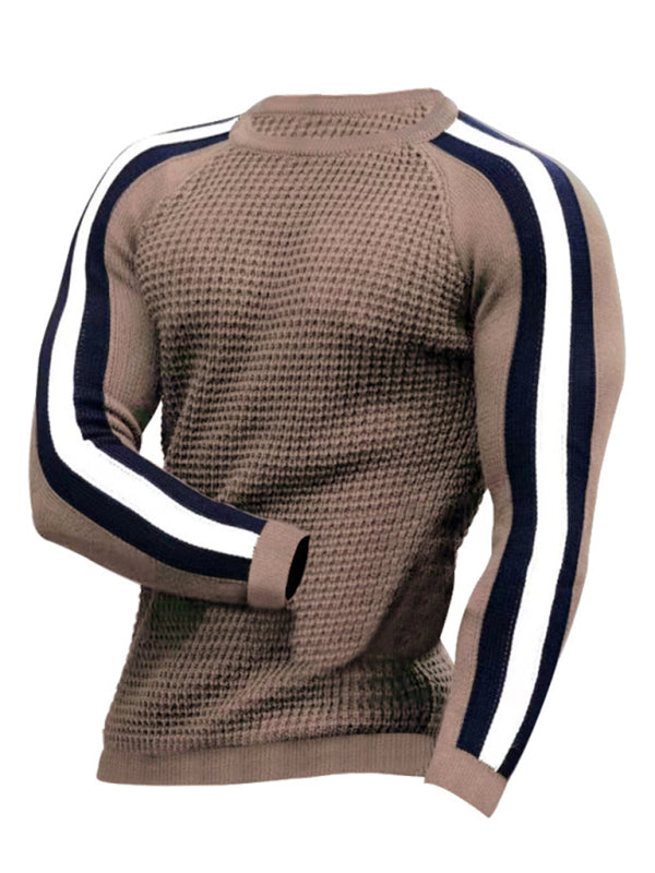 Men's Legend Stripe Sleeve Waffle Knit T-shirt - FashionistaDeal