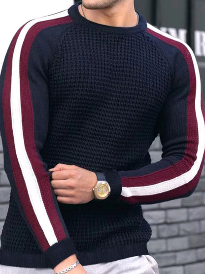 Men's Legend Stripe Sleeve Waffle Knit T-shirt - FashionistaDeal