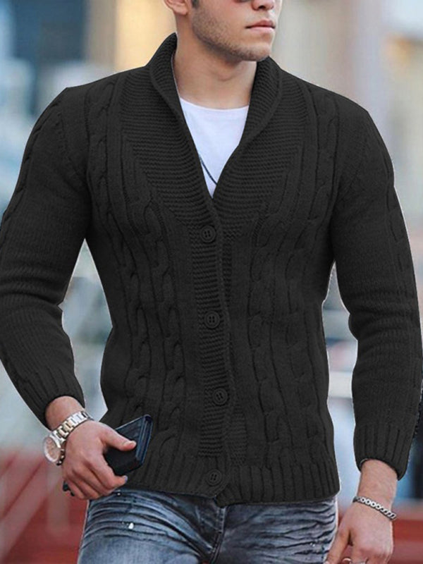 New Sweater Men's Knitted Cardigan Solid Color Slim Men's Jacket - FashionistaDeal