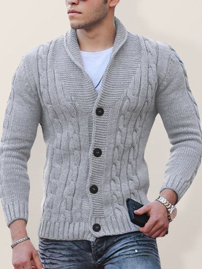 New Sweater Men's Knitted Cardigan Solid Color Slim Men's Jacket - FashionistaDeal