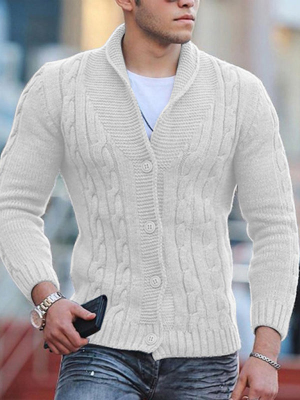 New Sweater Men's Knitted Cardigan Solid Color Slim Men's Jacket - FashionistaDeal