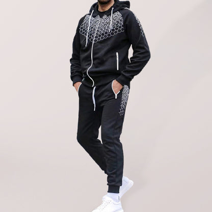 Men's Performance Zipper Hoodie And Sweatpants Two Piece Set - FashionistaDeal