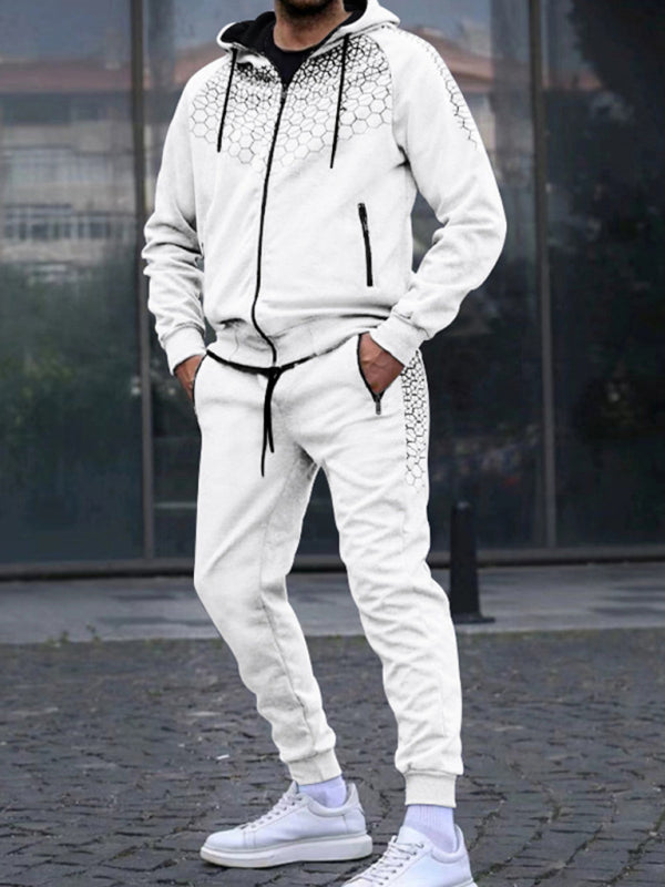 Men's Performance Zipper Hoodie And Sweatpants Two Piece Set - FashionistaDeal