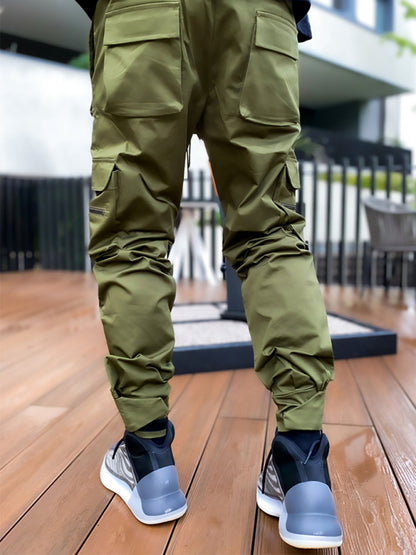 Men's trendy loose straight multi-pocket cargo pants - FashionistaDeal