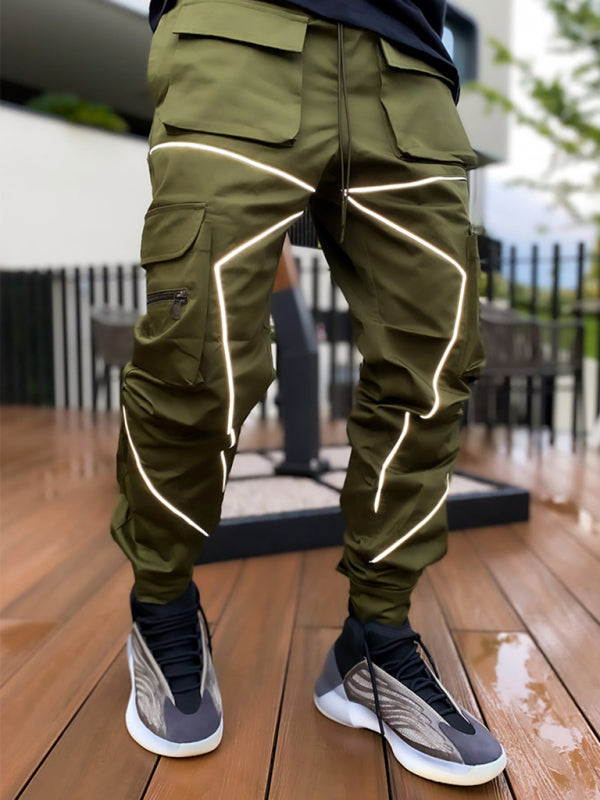 Men's trendy loose straight multi-pocket cargo pants - FashionistaDeal