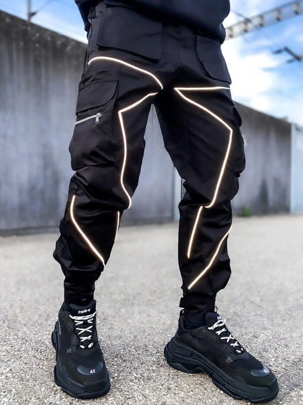 Men's trendy loose straight multi-pocket cargo pants - FashionistaDeal