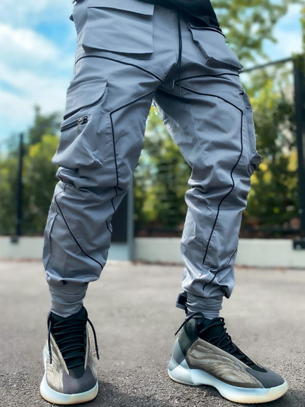 Men's trendy loose straight multi-pocket cargo pants - FashionistaDeal