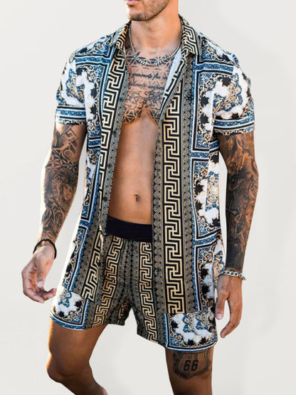 Men's Hawaiian Shirt And Shorts Set 3 Tropical Prints Great Casual Streetwear - FashionistaDeal