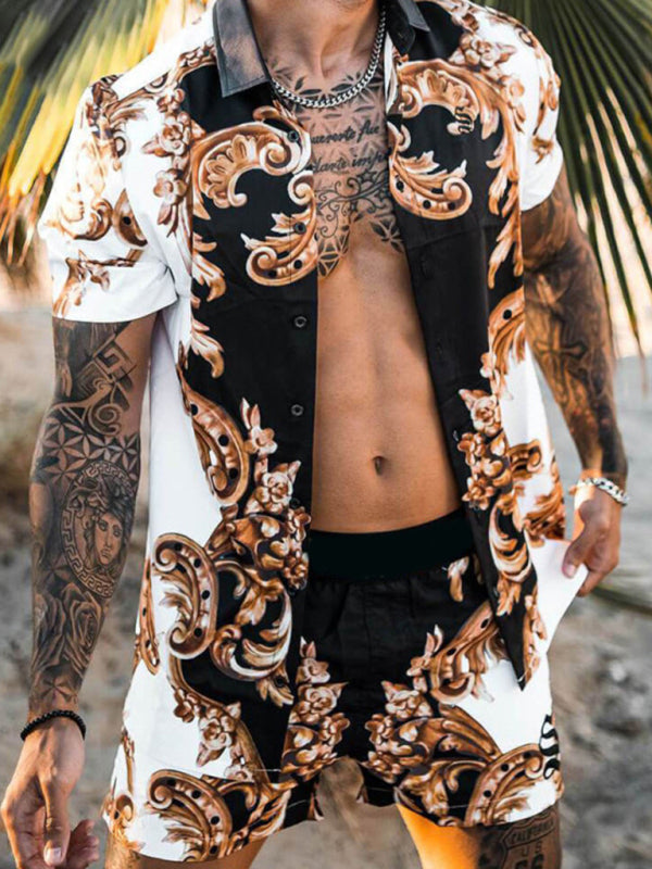 Men's Hawaiian Shirt And Shorts Set 3 Tropical Prints Great Casual Streetwear - FashionistaDeal