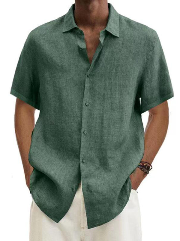 Men's Woven Casual Short Sleeve Shirt - FashionistaDeal