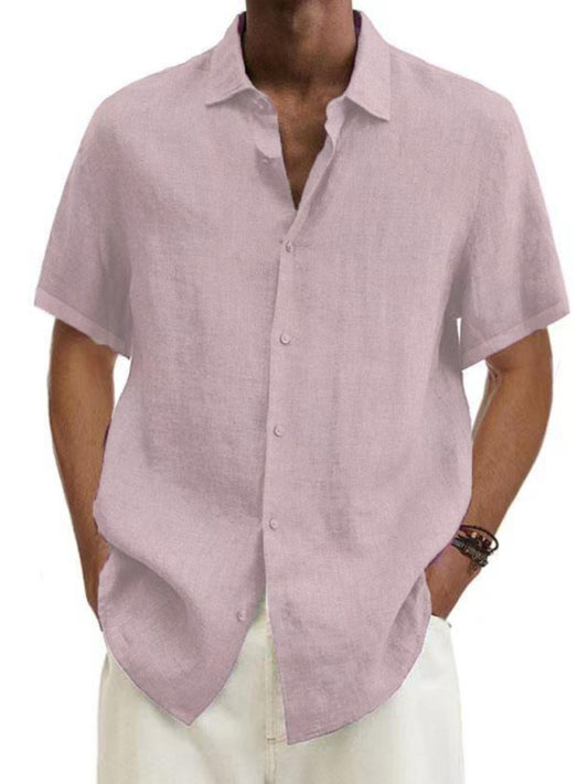 Men's Woven Casual Short Sleeve Shirt - FashionistaDeal