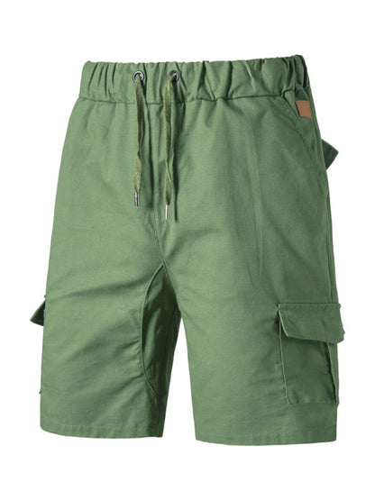 Men's Solid Color Double-knit Cargo Shorts - FashionistaDeal