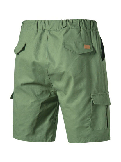 Men's Solid Color Double-knit Cargo Shorts - FashionistaDeal