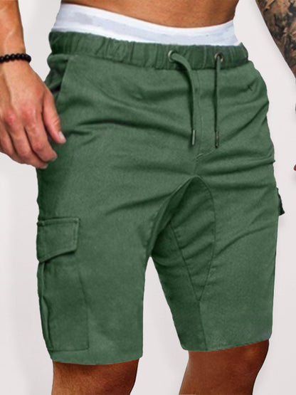 Men's Solid Color Double-knit Cargo Shorts - FashionistaDeal