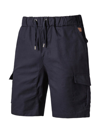 Men's Solid Color Double-knit Cargo Shorts - FashionistaDeal