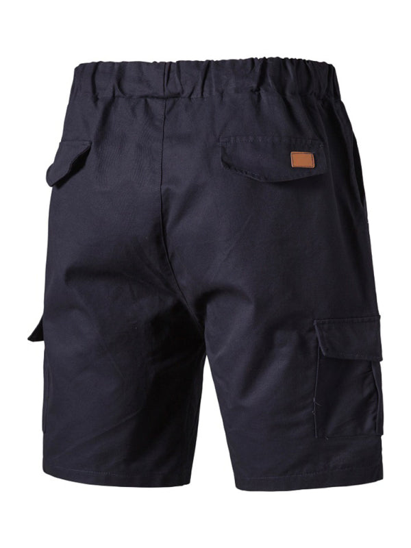 Men's Solid Color Double-knit Cargo Shorts - FashionistaDeal