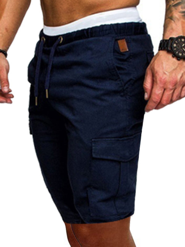 Men's Solid Color Double-knit Cargo Shorts - FashionistaDeal