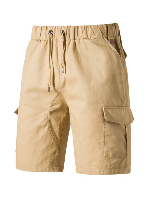 Men's Solid Color Double-knit Cargo Shorts - FashionistaDeal