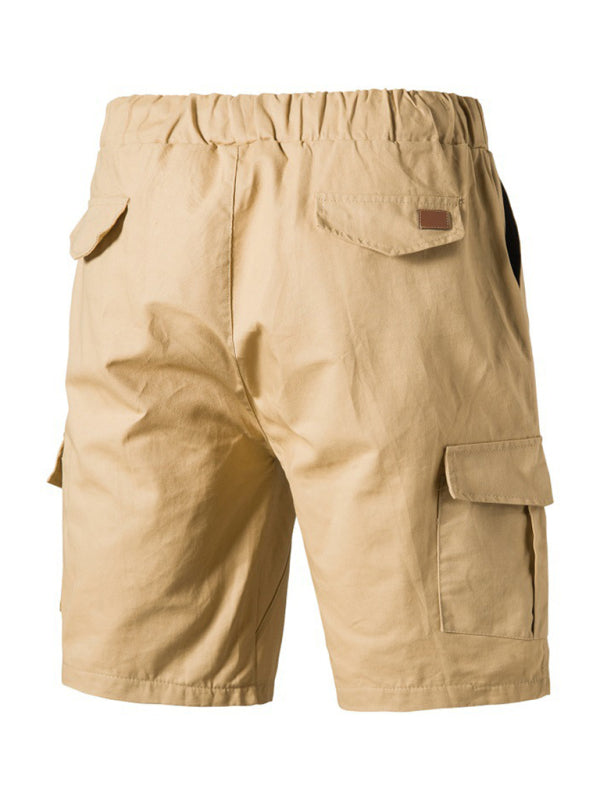 Men's Solid Color Double-knit Cargo Shorts - FashionistaDeal