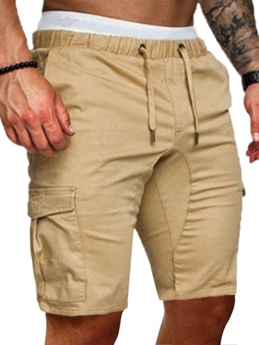 Men's Solid Color Double-knit Cargo Shorts - FashionistaDeal