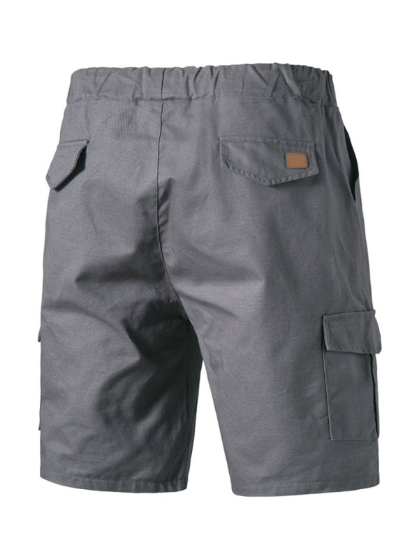 Men's Solid Color Double-knit Cargo Shorts - FashionistaDeal