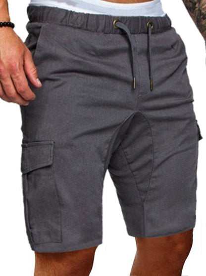 Men's Solid Color Double-knit Cargo Shorts - FashionistaDeal