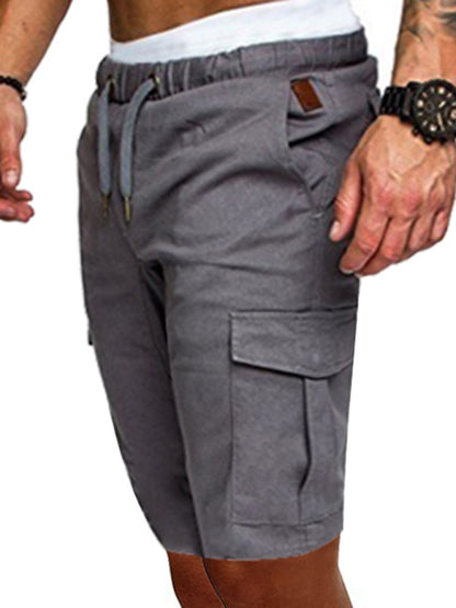 Men's Solid Color Double-knit Cargo Shorts - FashionistaDeal