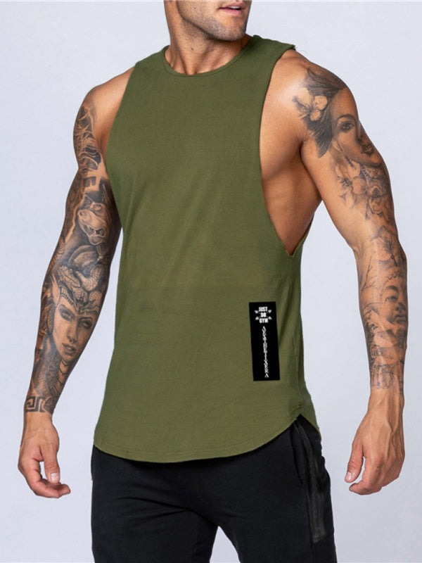 Men's Solid Color Round Neck Casual Breathable Slim Fit Sports Vest - FashionistaDeal