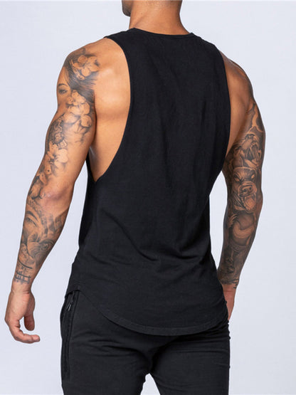 Men's Solid Color Round Neck Casual Breathable Slim Fit Sports Vest - FashionistaDeal