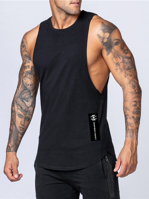 Men's Solid Color Round Neck Casual Breathable Slim Fit Sports Vest - FashionistaDeal