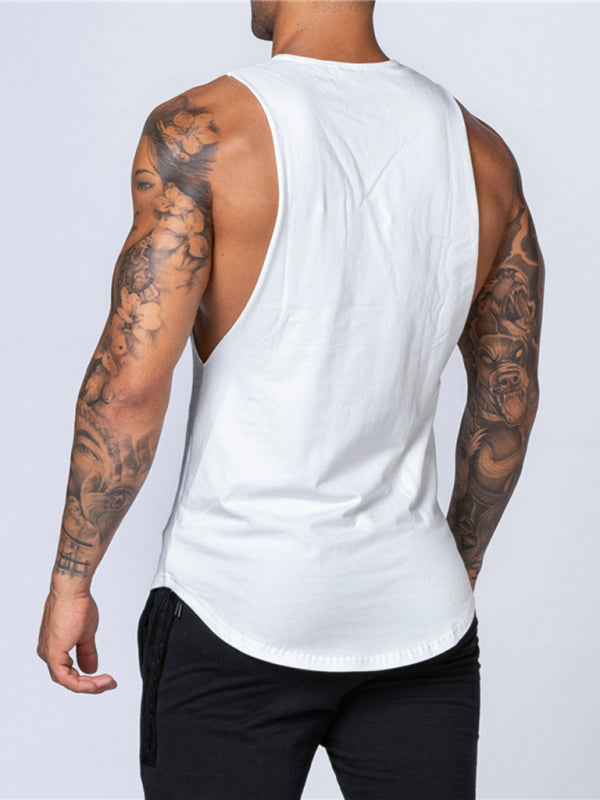 Men's Solid Color Round Neck Casual Breathable Slim Fit Sports Vest - FashionistaDeal