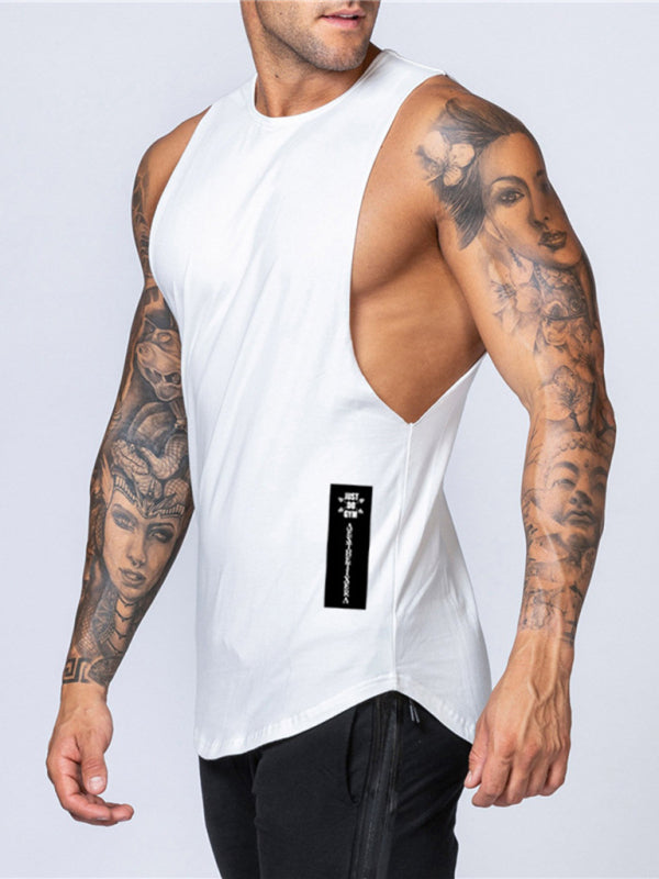 Men's Solid Color Round Neck Casual Breathable Slim Fit Sports Vest - FashionistaDeal