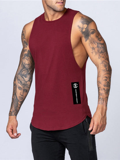 Men's Solid Color Round Neck Casual Breathable Slim Fit Sports Vest - FashionistaDeal