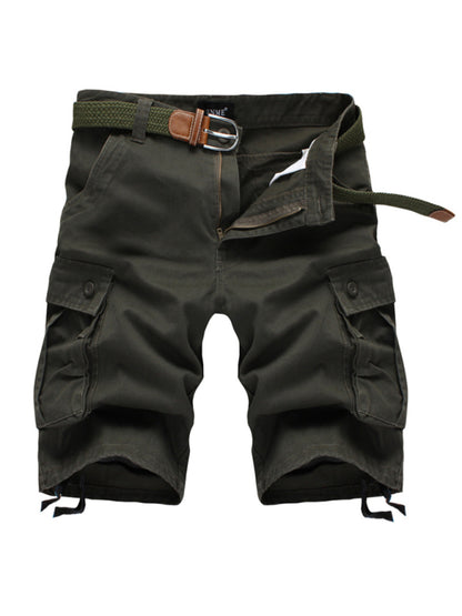 Straight Leg Cropped Pants Men's Loose Casual Pants Outdoor Sports Cargo Shorts (Without Belt) - FashionistaDeal