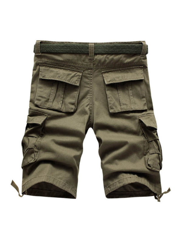 Straight Leg Cropped Pants Men's Loose Casual Pants Outdoor Sports Cargo Shorts (Without Belt) - FashionistaDeal