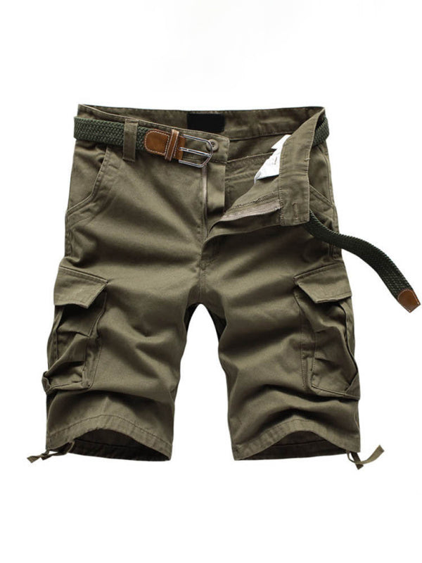 Straight Leg Cropped Pants Men's Loose Casual Pants Outdoor Sports Cargo Shorts (Without Belt) - FashionistaDeal