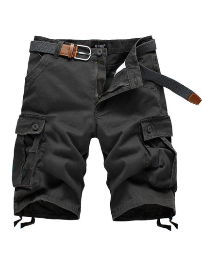 Straight Leg Cropped Pants Men's Loose Casual Pants Outdoor Sports Cargo Shorts (Without Belt) - FashionistaDeal