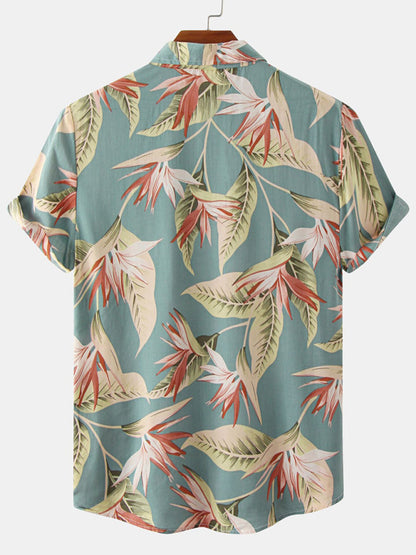 Men's Dust Lands Floral Short Sleeve Button-Up Camp Shirt - FashionistaDeal