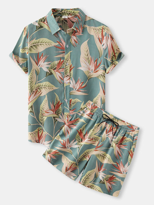 Men's Dust Lands Floral Short Sleeve Button-Up Camp Shirt - FashionistaDeal