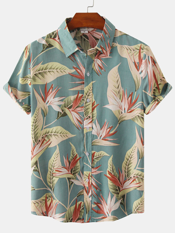 Men's Dust Lands Floral Short Sleeve Button-Up Camp Shirt - FashionistaDeal