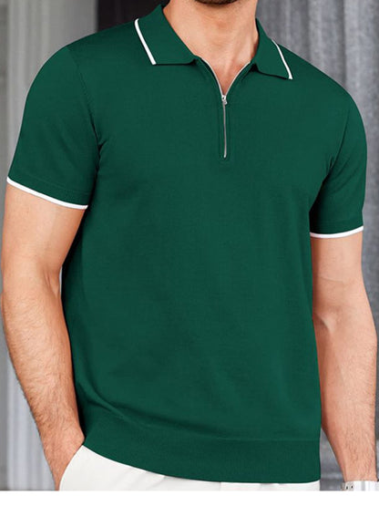 New style zipper sweater casual business polo shirt - FashionistaDeal