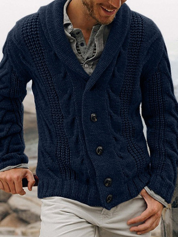 New men's cardigan sweater base sweater large size sweater jacket - FashionistaDeal